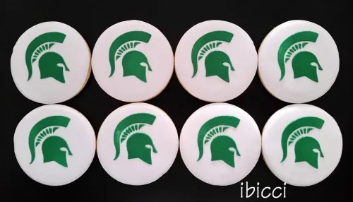 ibicci cookies using the Michigan State S stencil